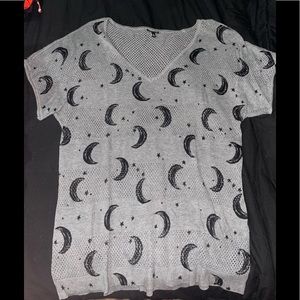 Moon and Stars Gray Sweater Shirt 1X